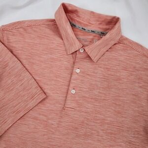 Walter Hagen 11 Majors Orange Stripe Golf Polo Shirt Mens Medium Performance